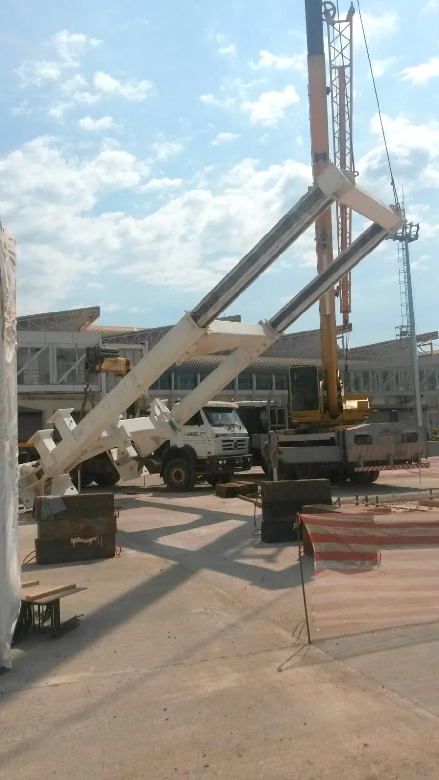 Transport and installation of new boarding bridge assets